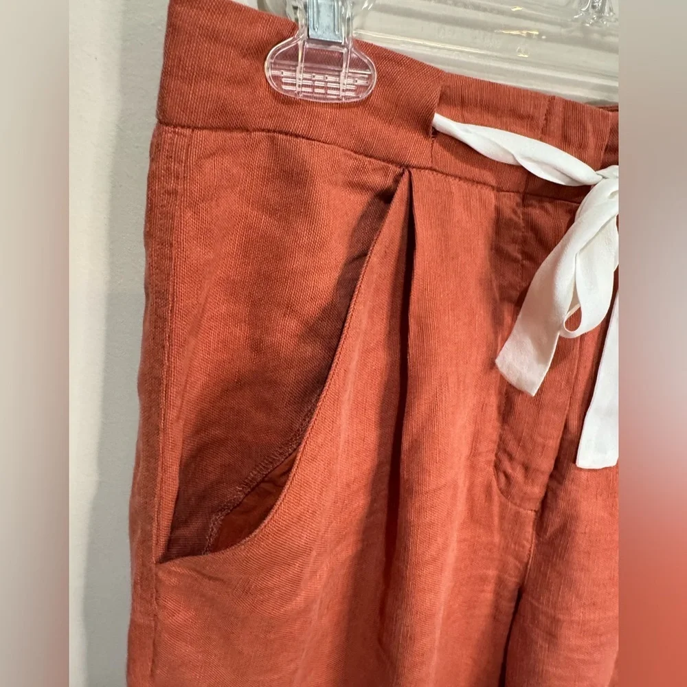Aritzia Wilfred allant linen blend cropped pants Sz Small‎